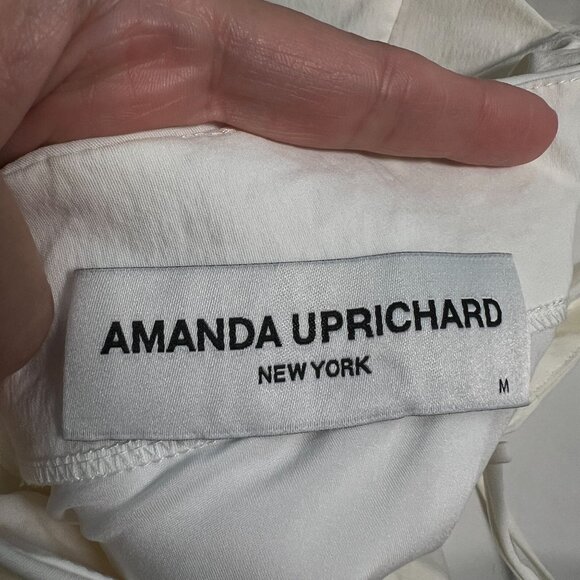 Amanda Uprichard Ruched Open Back Halter Dress Mini Ivory White Cocktail Medium - Picture 7 of 16